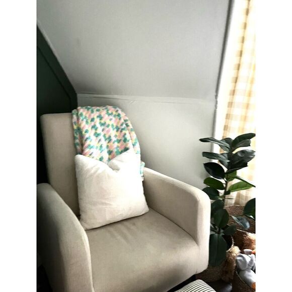 Vintage Hand Knit Baby Blanket 50.5” x 40” - Picture 2 of 6